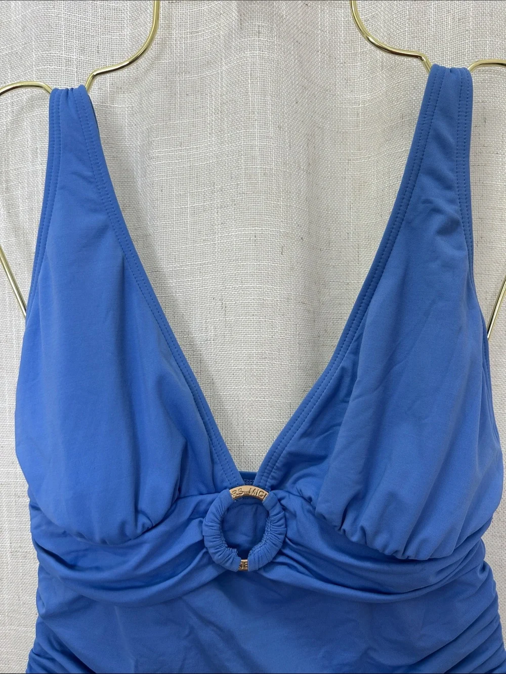 Michael Kors Royal Blue One-Piece Swimsuit with Front Ring Detail Size 8